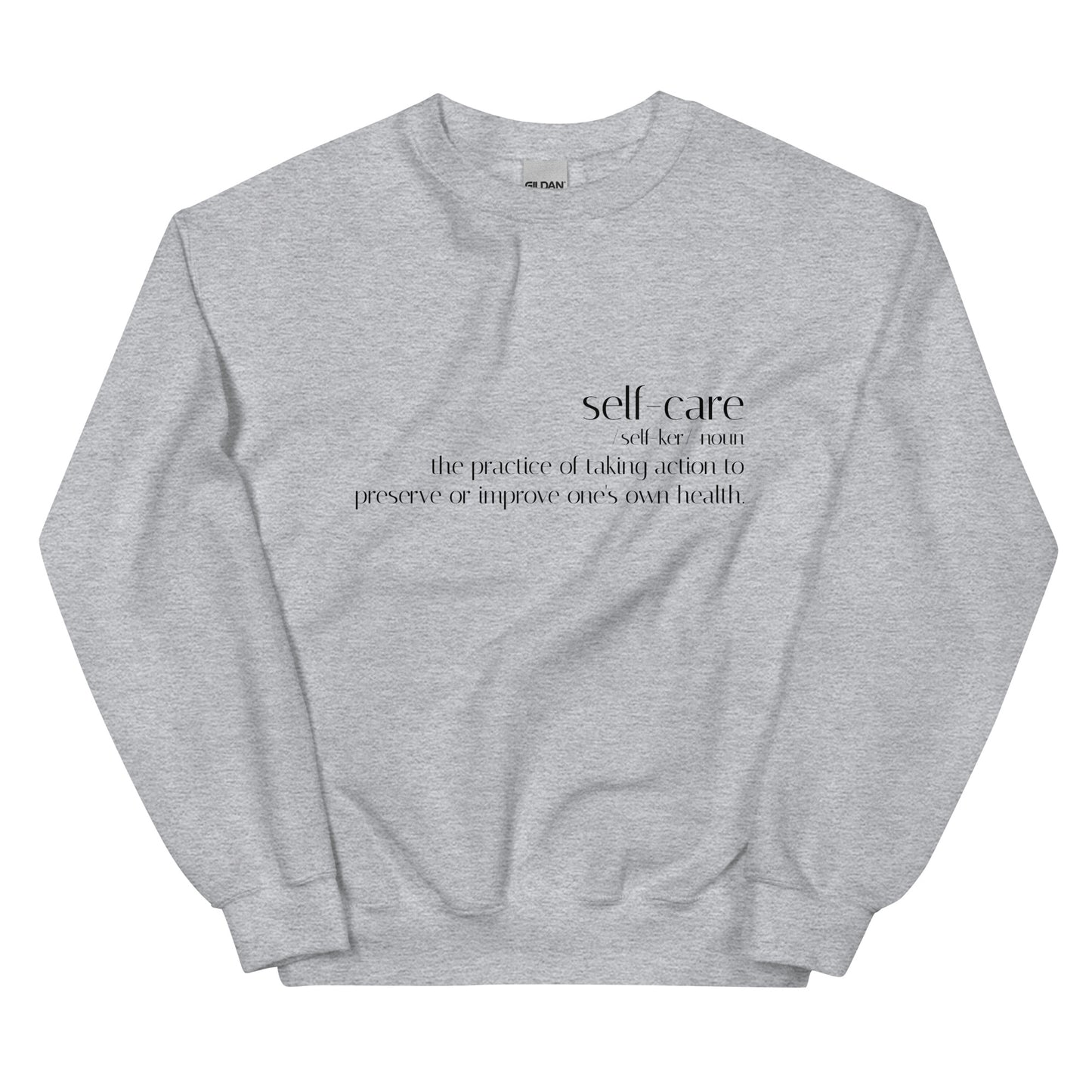 Self-Care Definition Pullover Sweatshirt a Cozy and stylish Unisex Sweatshirt